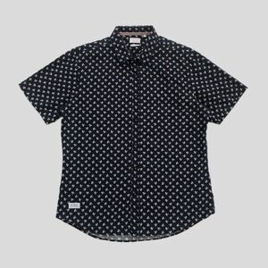 7 Diamonds Navy Blue Pink Floral Short Sleeve Cotton Casual Summer Shirt Mens L